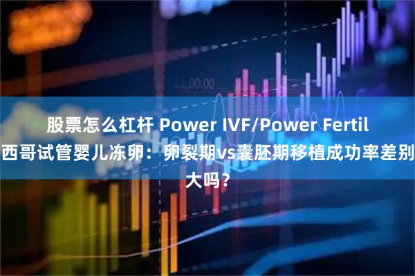 股票怎么杠杆 Power IVF/Power Fertility 墨西哥试管婴儿冻卵：卵裂期vs囊胚期移植成功率差别大吗？